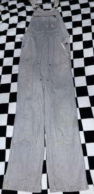 Carhartt Women's Relaxed Fit Railroad Stripe Denim Bib Overalls